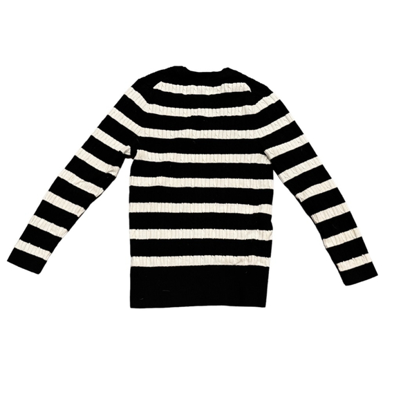 Tommy Hilfiger Women’s Black & White Striped Ribbed Slim Fit Sweater Siz…​​ - Picture 4 of 7